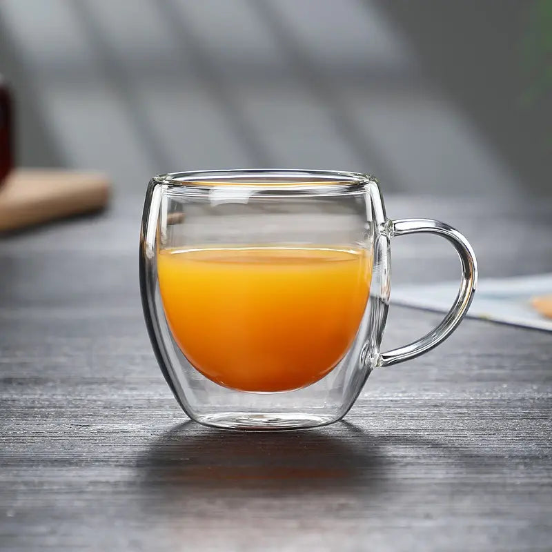 Set 6 Taza Cafe Espresso Frio Caliente Doble Vidrio 80ml