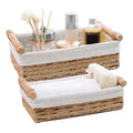 2 Canastas Tejida Con Manilla Organizadora Caja Decorativa