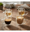 Set 4 Tazas Doble Vidrio 250ml Termico Transparente