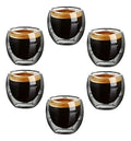 6 Vasos Tazas 80ml De Cafe Doble Vidrio Espresso Sin Asa