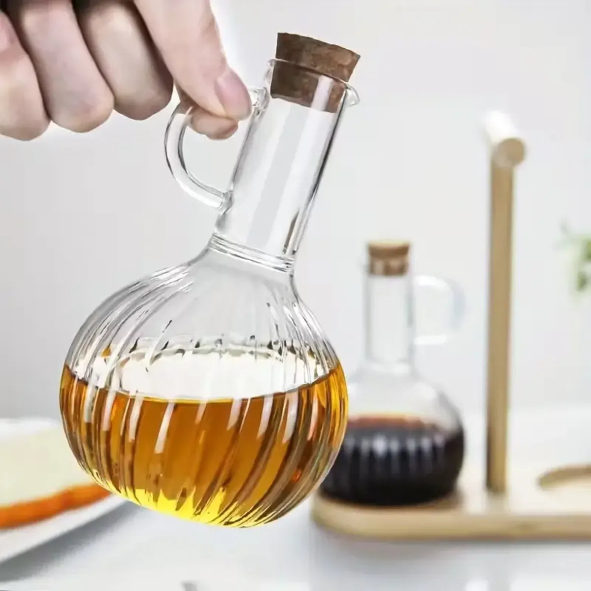 Set Alcuza Aceitera Vinagrero 300ml Mesa Dispensador Aceite