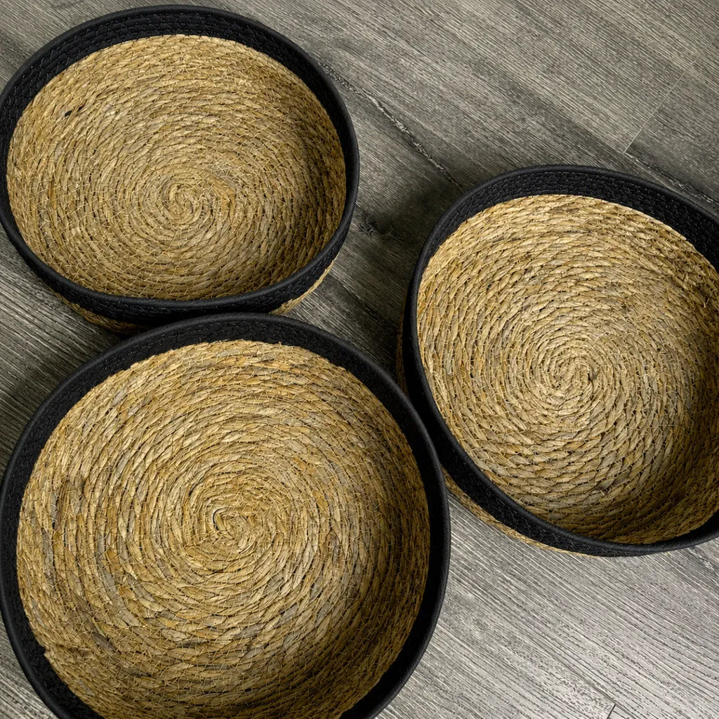 Set 3 Cestas De Almacenamiento Redondo Canastas Cestos