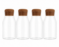 Set 4 Botella Frasco Contenedor Vidrio Con Tapa Corcho 600ml