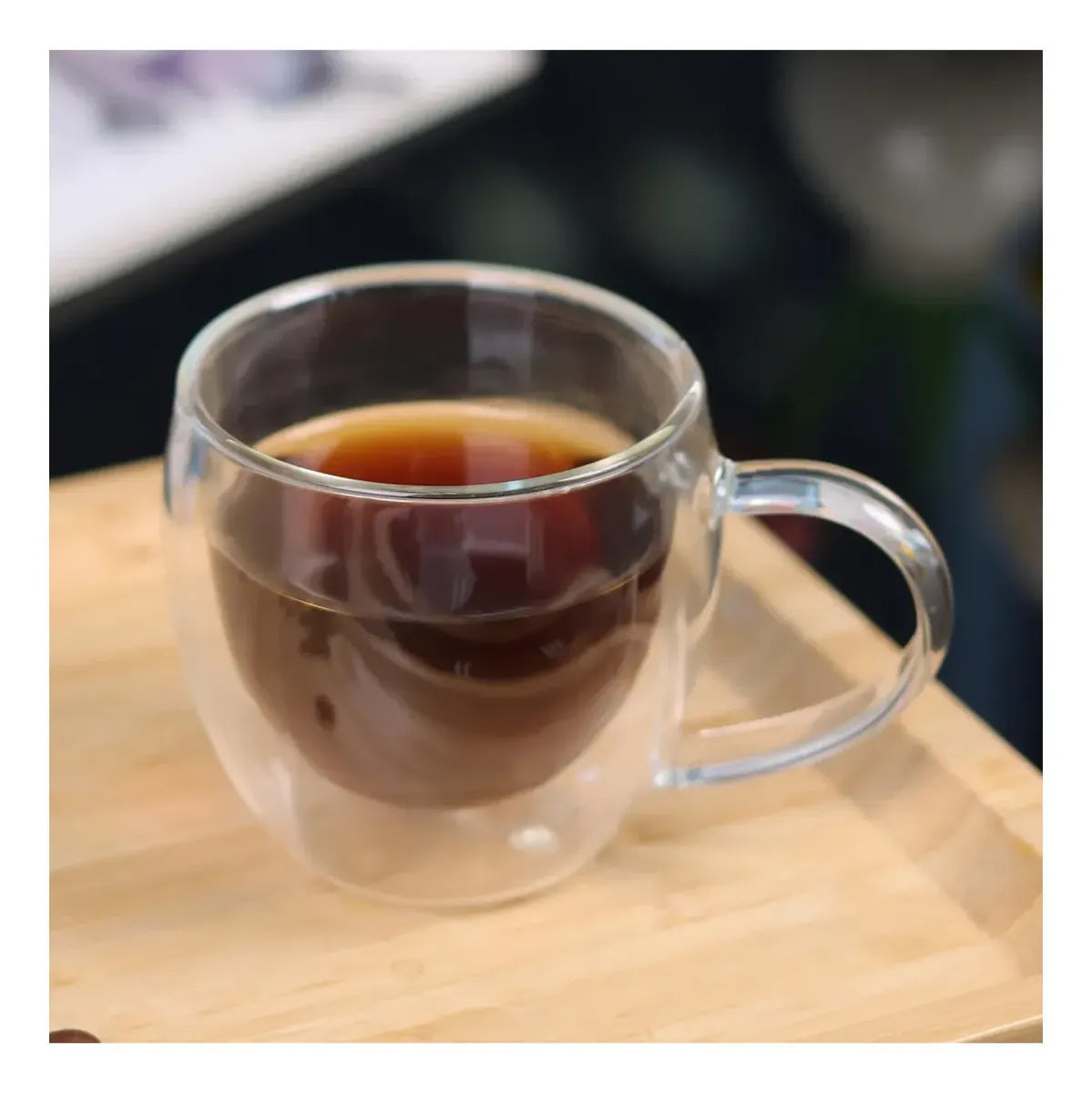 Set 4 Tazas Vidrio Doble 150ml Café Té Termico Transparente