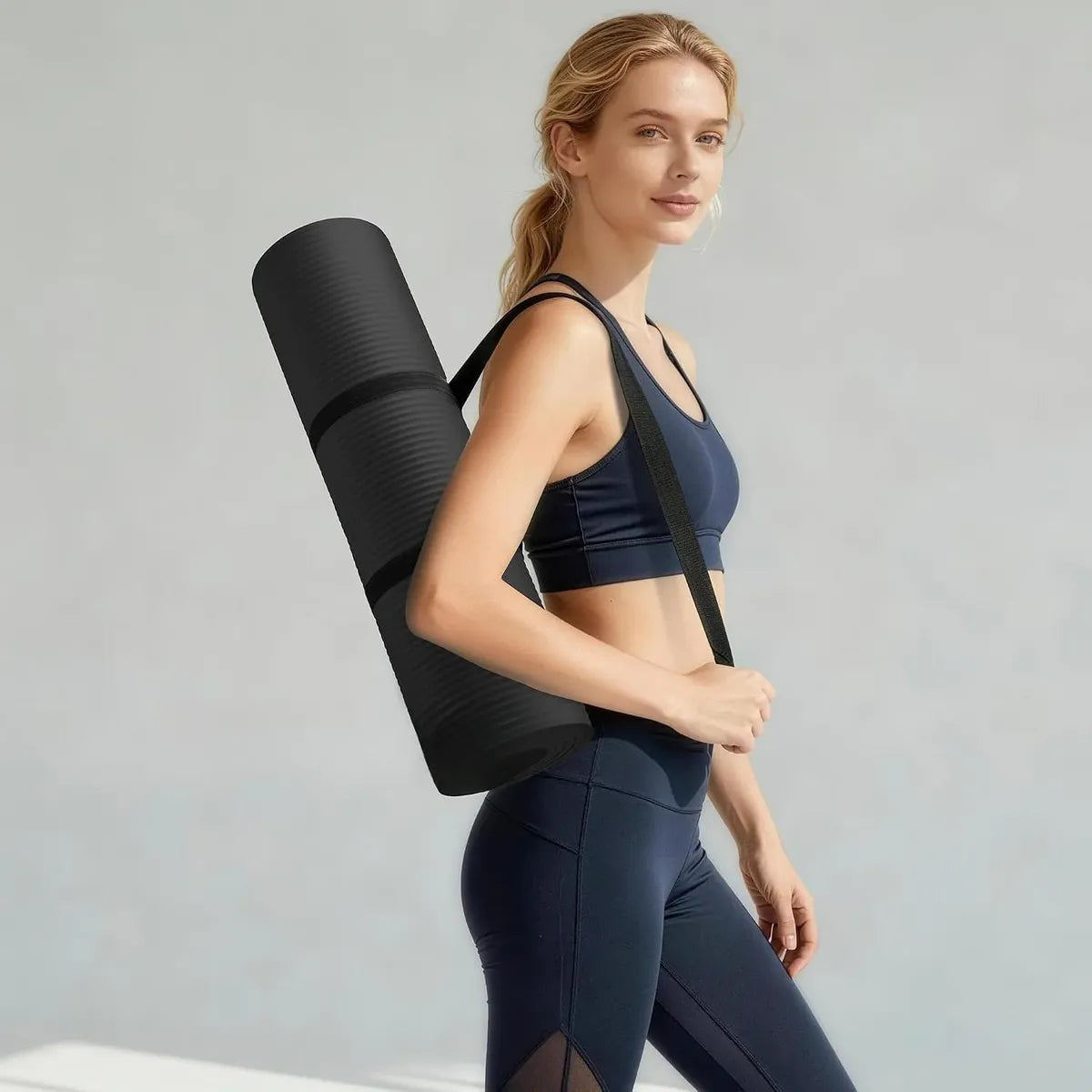 Colchoneta Mat Yoga Nbr Fitness Yoga Deporte 10mm Con Correa