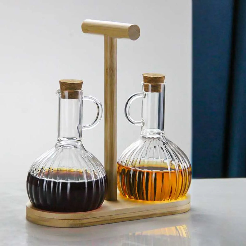 Set Alcuza Aceitera Vinagrero 300ml Mesa Dispensador Aceite