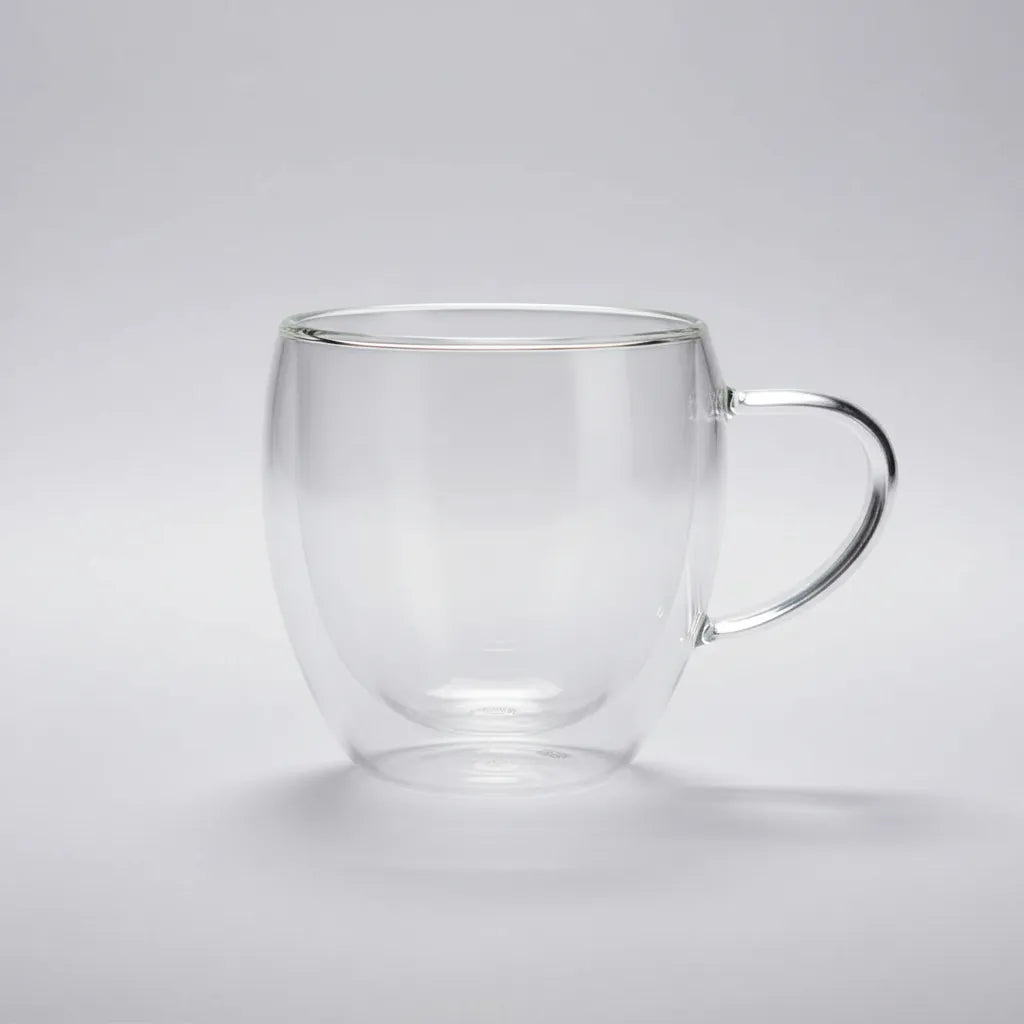 Set 4 Tazas Doble Vidrio 250ml Termico Transparente