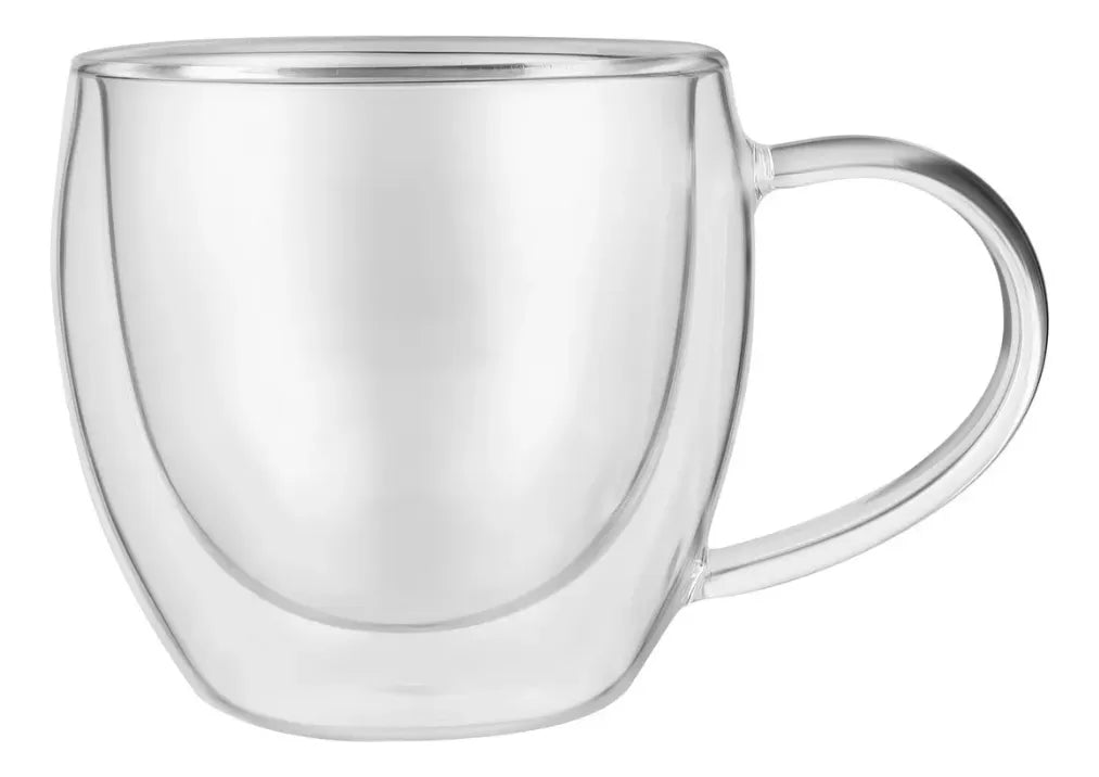Set 4 Tazas Vidrio Doble 150ml Café Té Termico Transparente