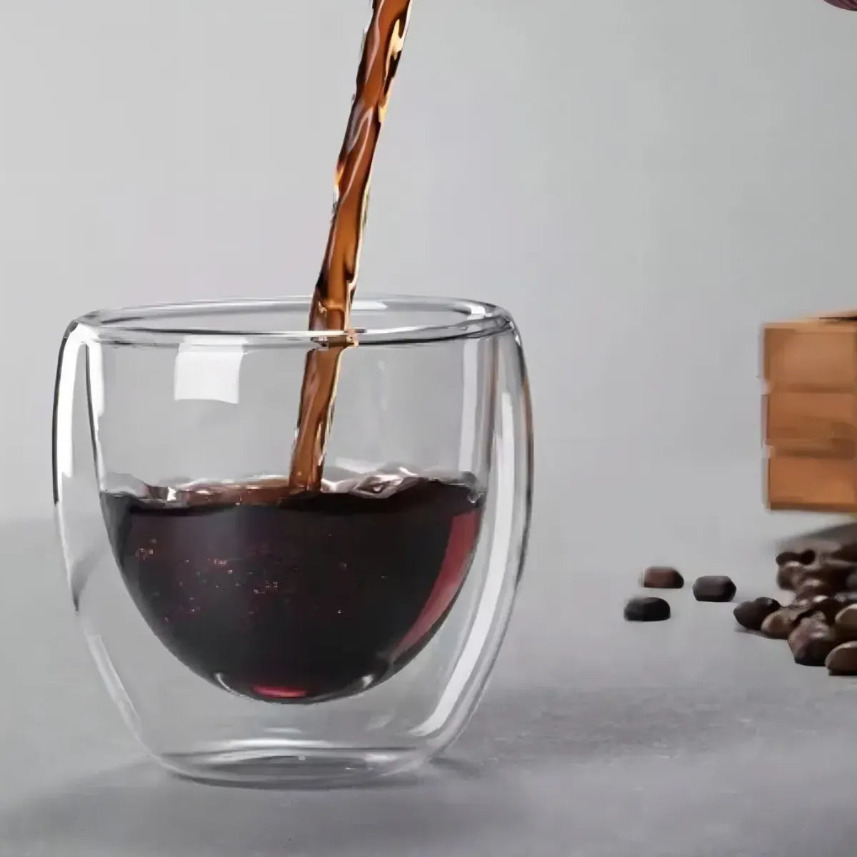 6 Vasos Tazas 80ml De Cafe Doble Vidrio Espresso Sin Asa