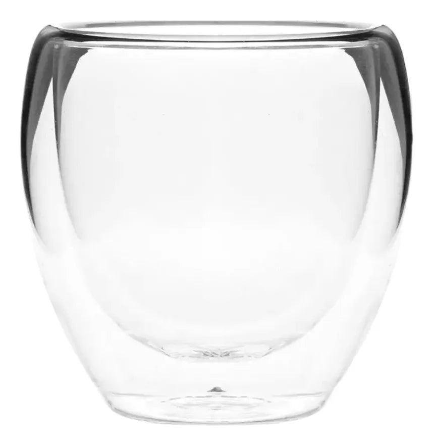 6 Vasos Tazas 80ml De Cafe Doble Vidrio Espresso Sin Asa