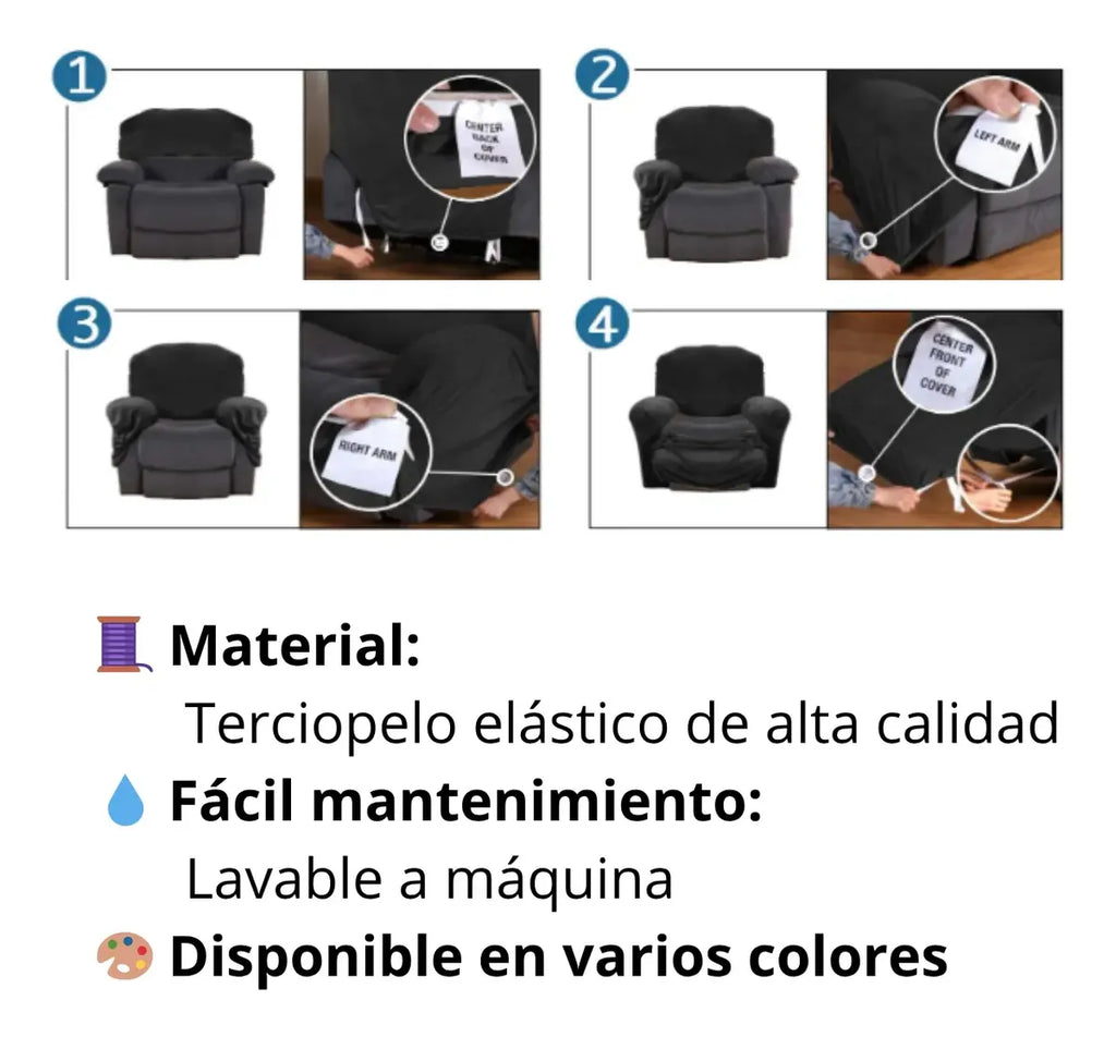 Funda Berguere Poltron 1 Cuerpo Tela Gamuza Lavable