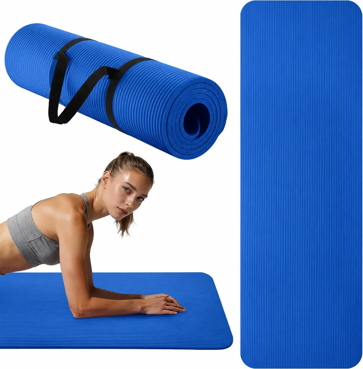 Colchoneta Mat Yoga Nbr Fitness Yoga Deporte 10mm Con Correa