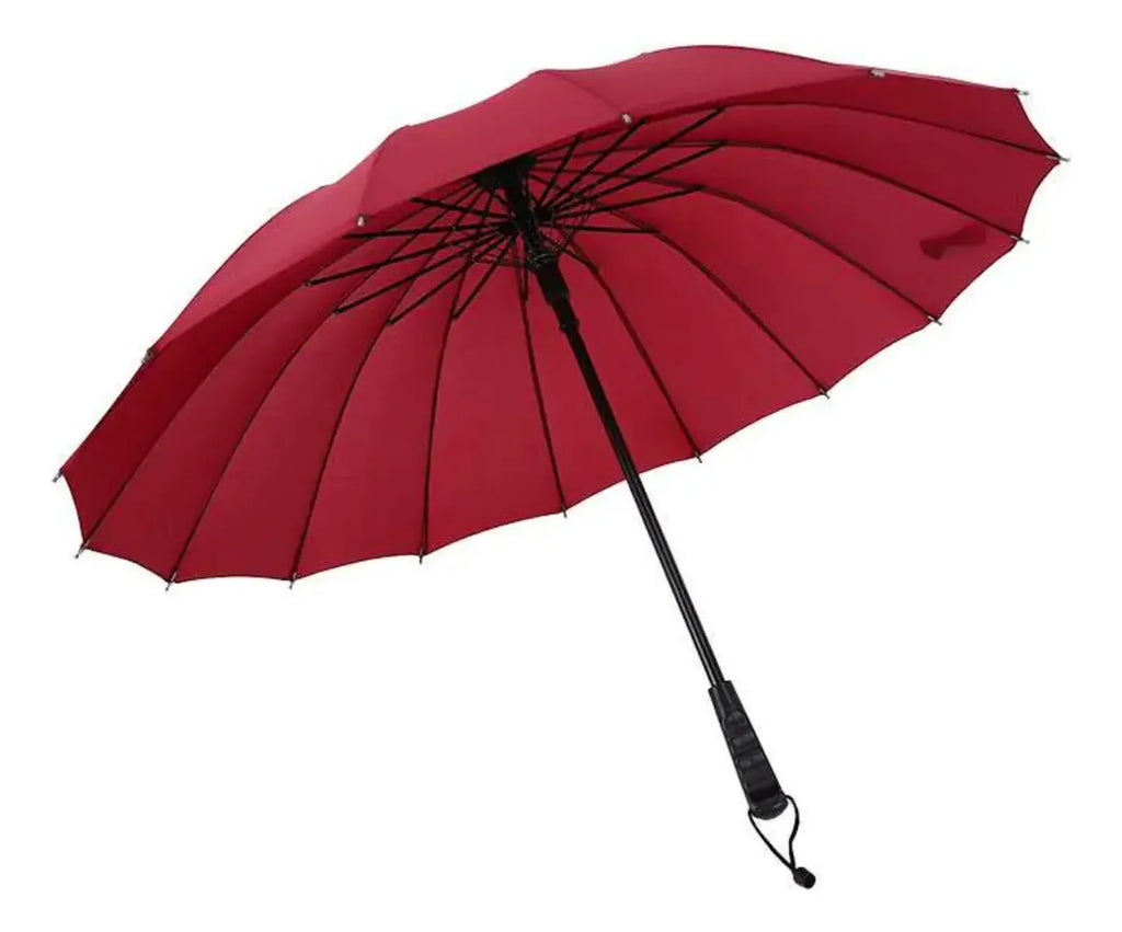 Paragua Elegante Lluvia Nieve Resistente Viento 16 Varillas