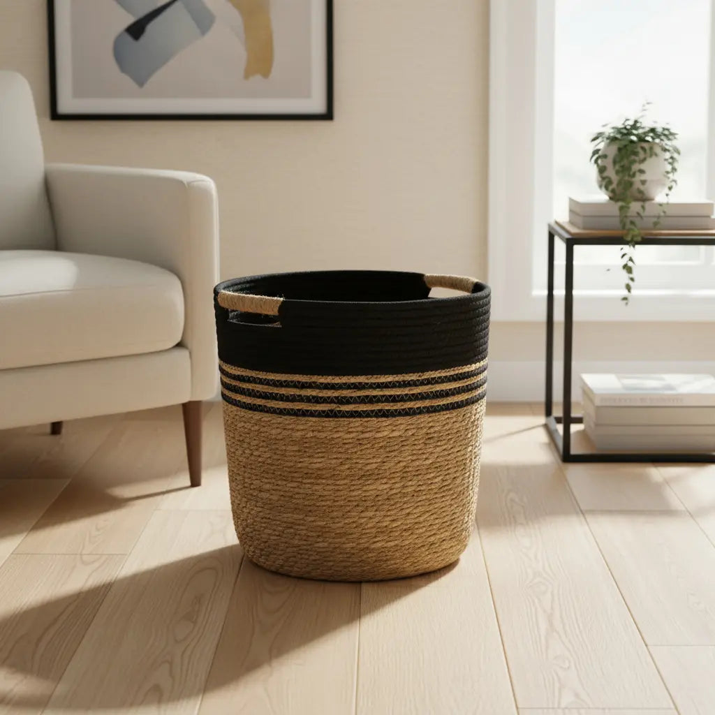 3 Set Canasto Cesta Yute Macetero Decorativo Planta Merlin