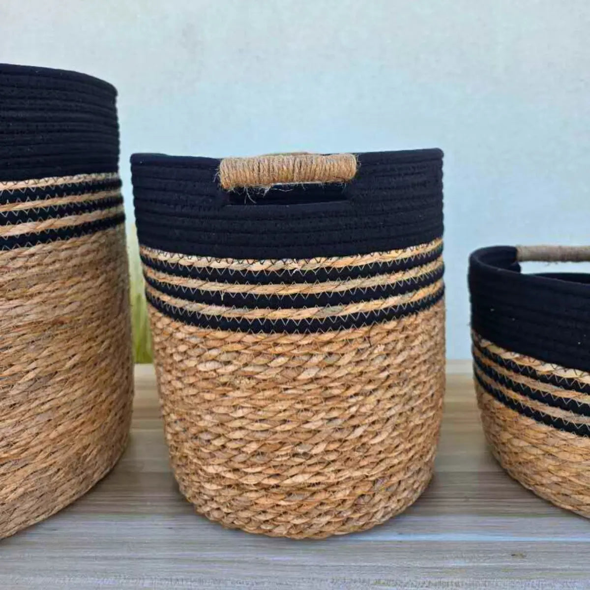 3 Set Canasto Cesta Yute Macetero Decorativo Planta Merlin