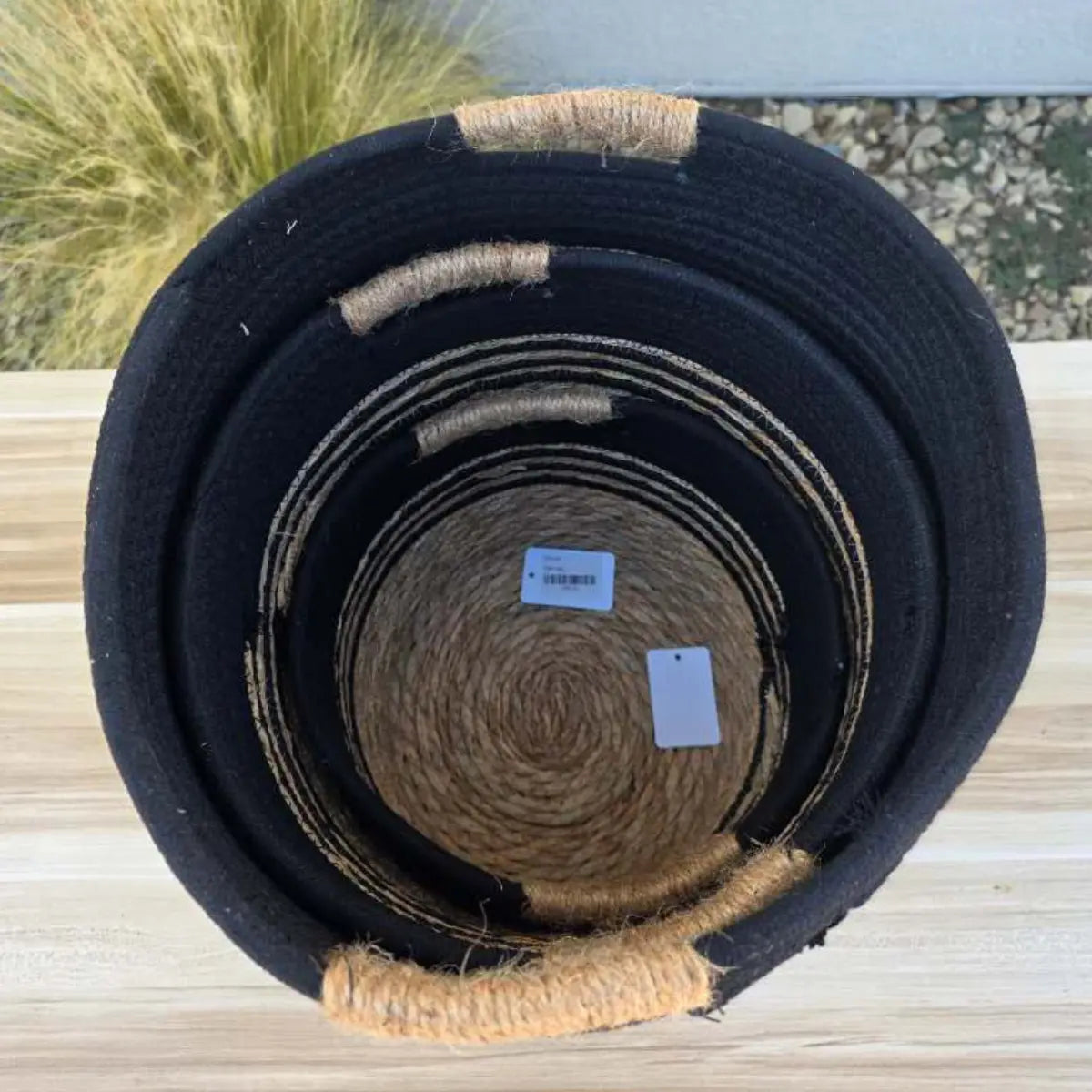 3 Set Canasto Cesta Yute Macetero Decorativo Planta Merlin