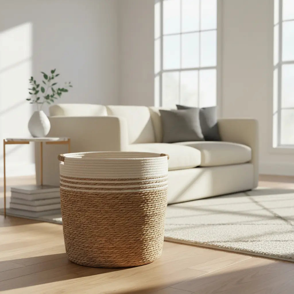 3 Set Canasto Cesta Yute Macetero Decorativo Planta Merlin