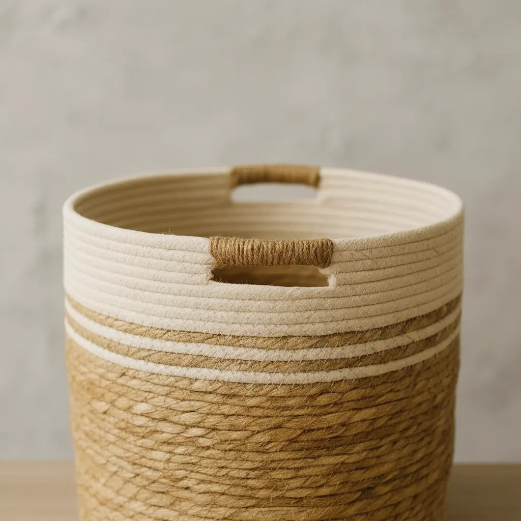3 Set Canasto Cesta Yute Macetero Decorativo Planta Merlin