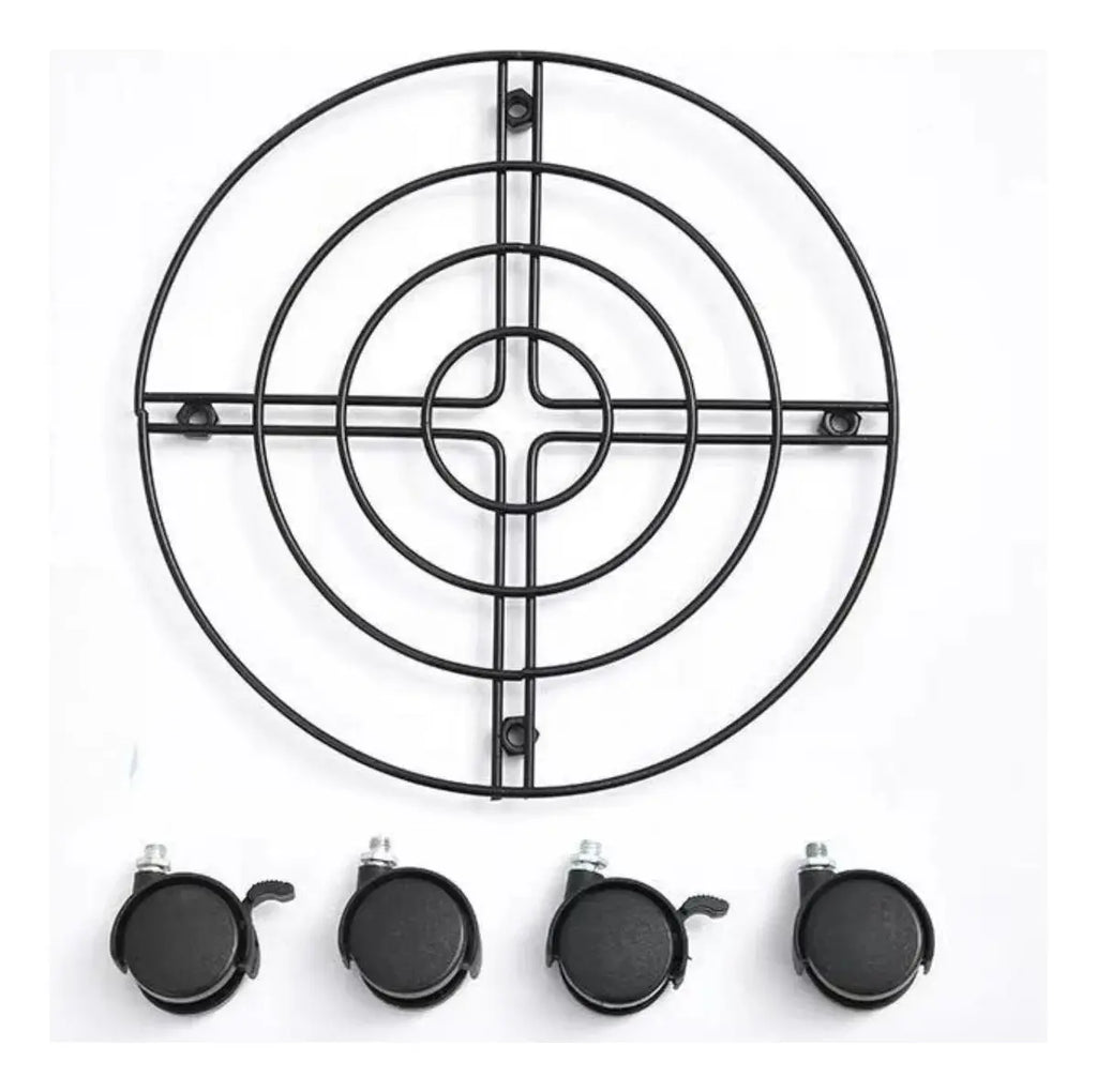 Pack 2 Soportes Porta Macetas Macetero Base Metal Con Ruedas