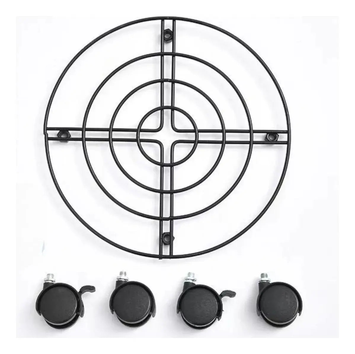 Pack 2 Soportes Porta Macetas Macetero Base Metal Con Ruedas
