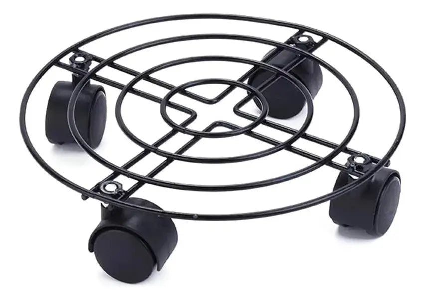 Pack 2 Soportes Porta Macetas Macetero Base Metal Con Ruedas