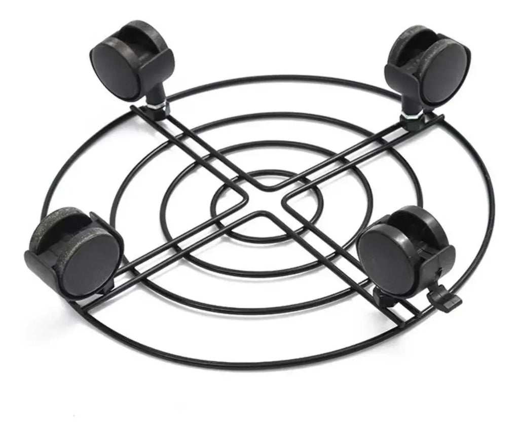 Pack 2 Soportes Porta Macetas Macetero Base Metal Con Ruedas