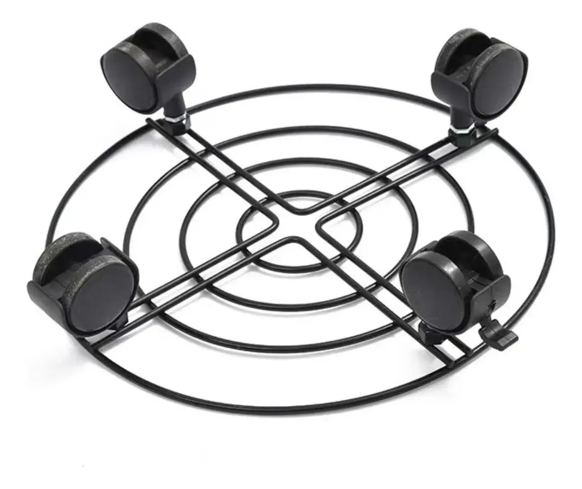Pack 2 Soportes Porta Macetas Macetero Base Metal Con Ruedas