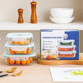 Set De 3 Contenedor Taper Vidrio Tapa Hermética Porta Comida