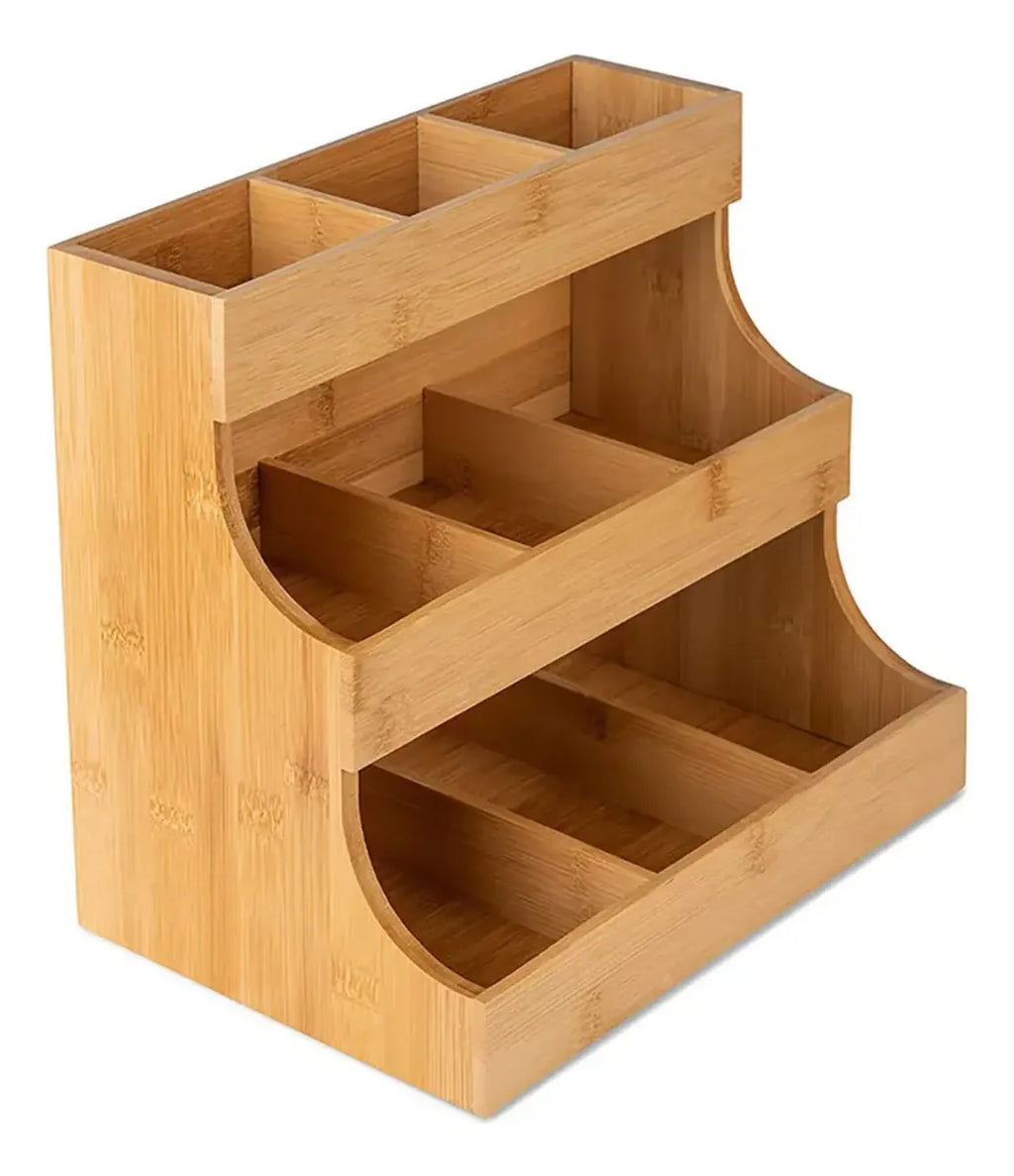 Estante Organizadora Bolsas De Té Almacenamiento Madera