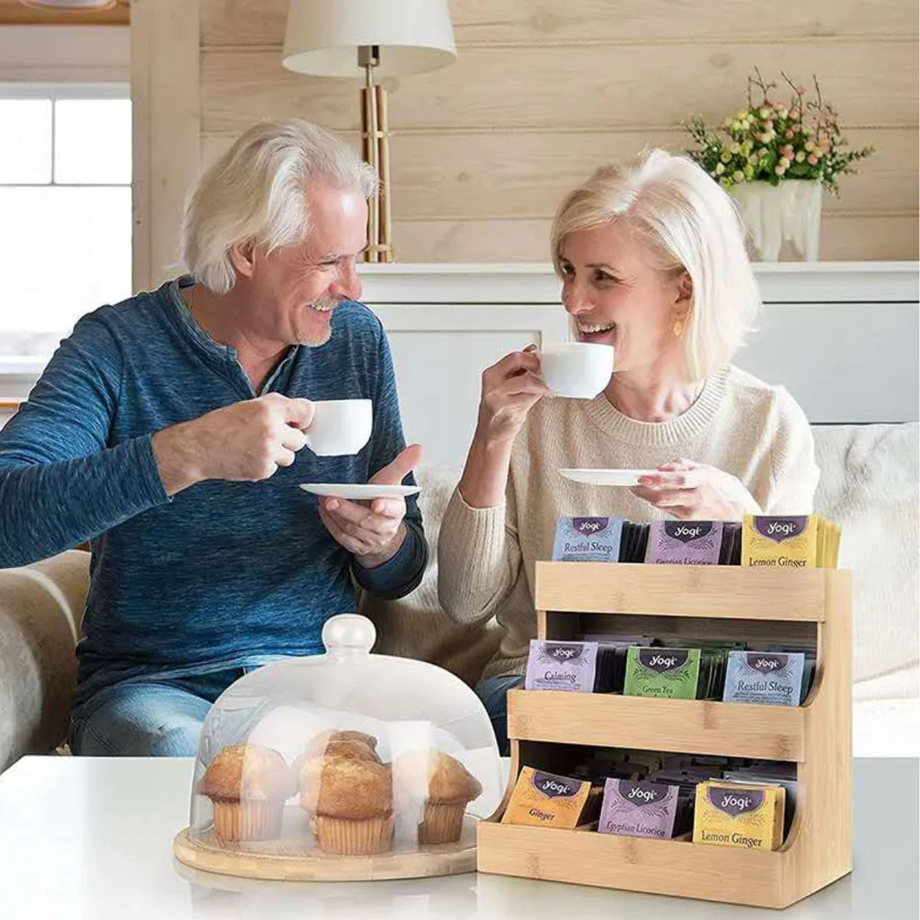 Estante Organizadora Bolsas De Té Almacenamiento Madera