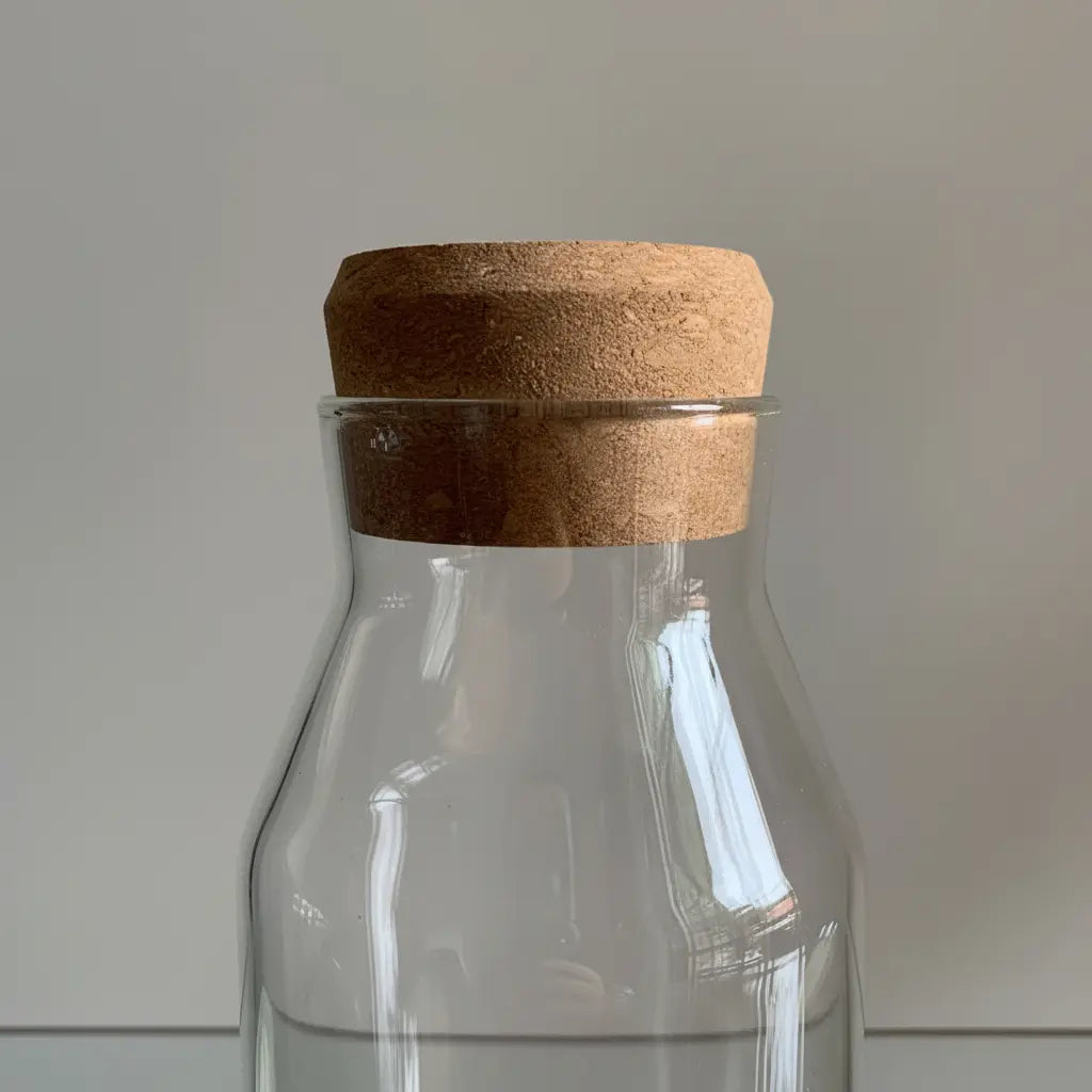 Set 3 Botella Frasco Contenedor Vidrio Con Tapa Corcho 800ml