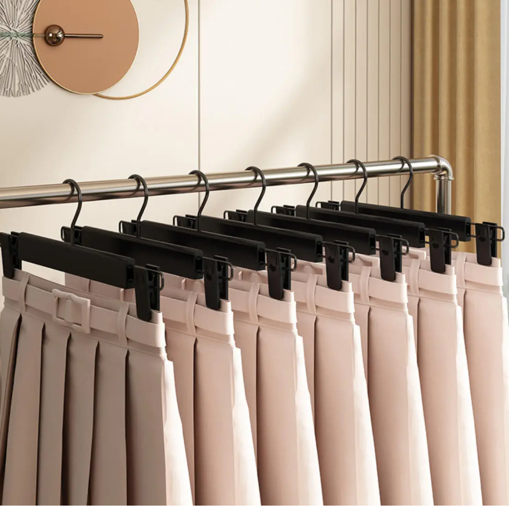 20 Percha Gancho Colgador Pantalone Falda Plástico Con Pinza