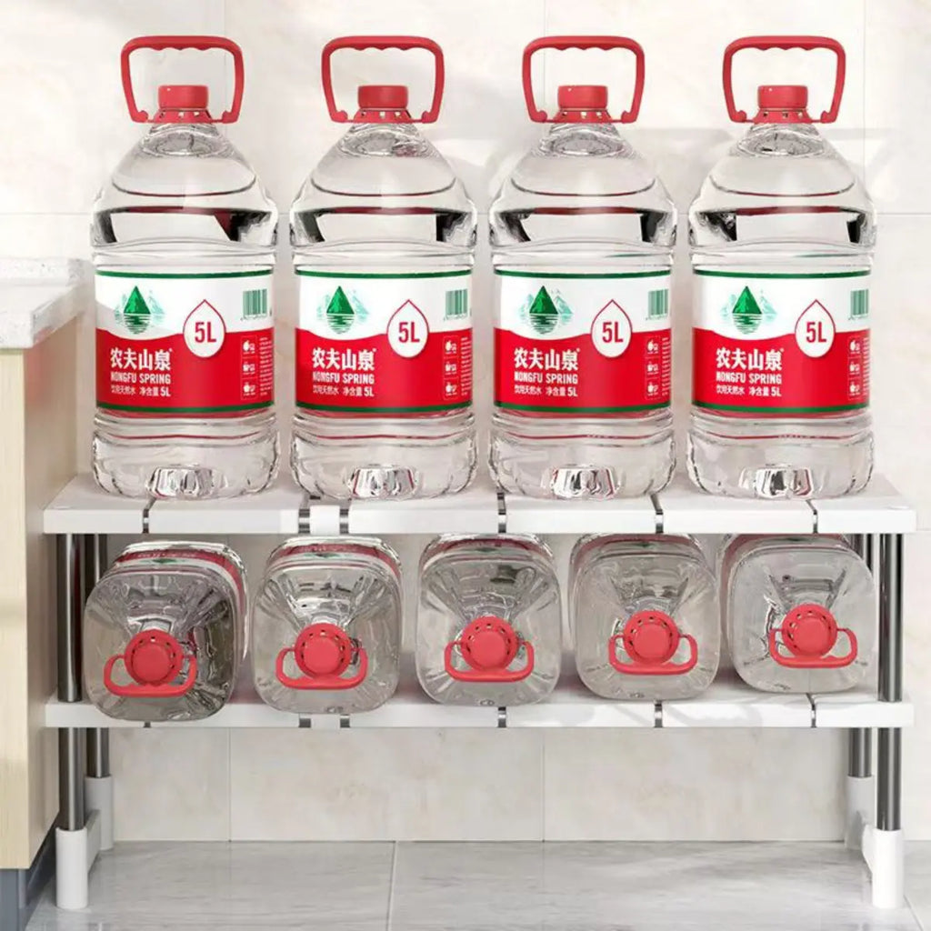Estante 2 Nivel Gabinete Adaptable Cocina Baño Organizador