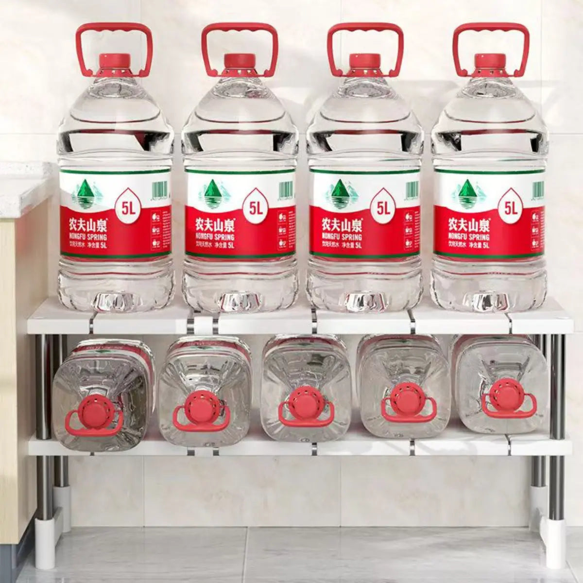Estante 2 Nivel Gabinete Adaptable Cocina Baño Organizador