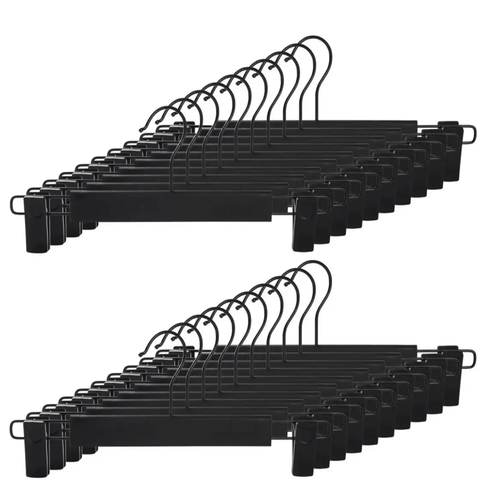 20 Percha Gancho Colgador Pantalone Falda Plástico Con Pinza