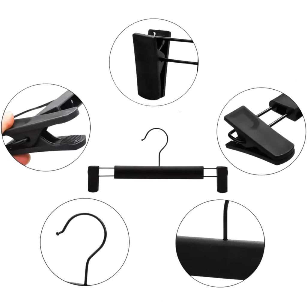 20 Percha Gancho Colgador Pantalone Falda Plástico Con Pinza