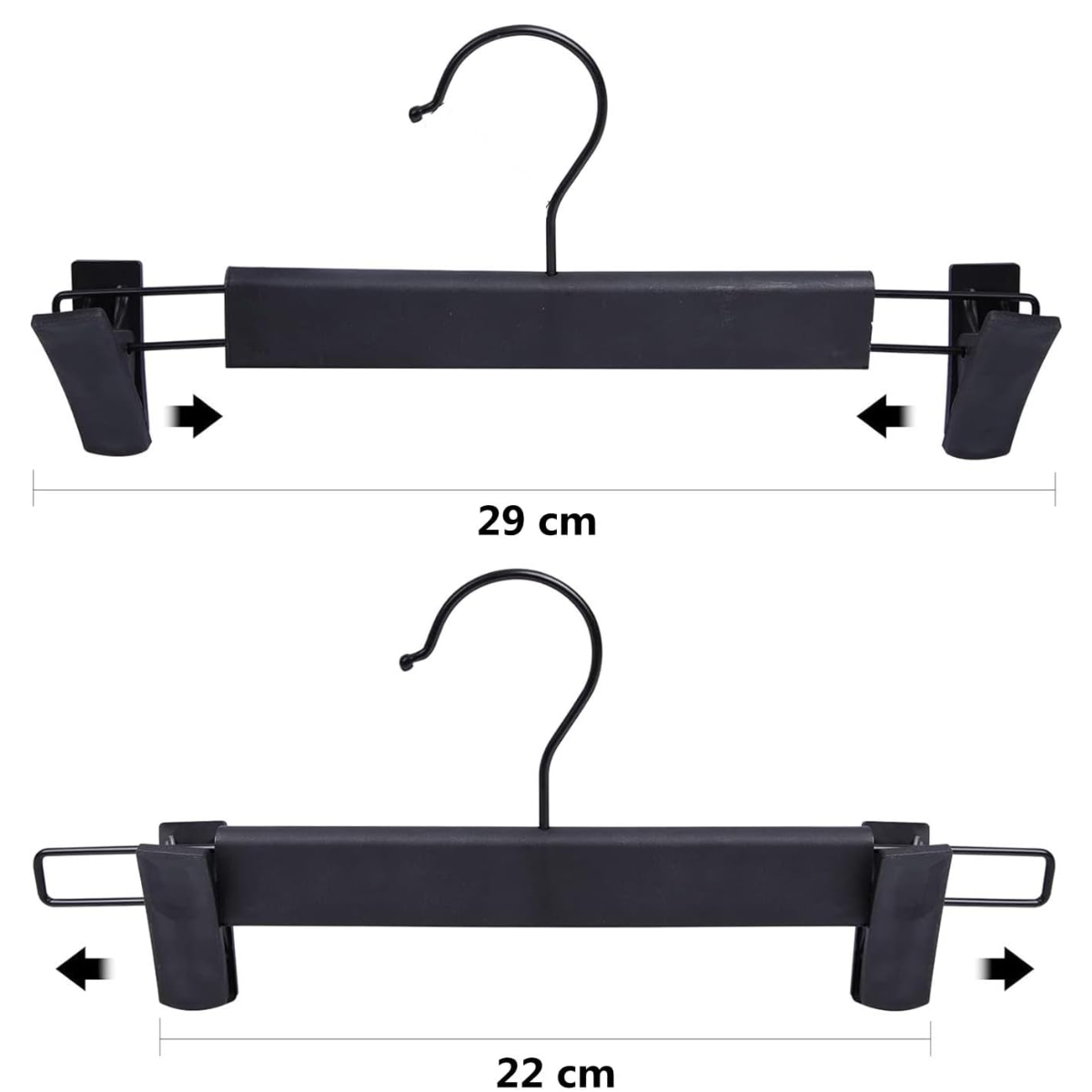 20 Percha Gancho Colgador Pantalone Falda Plástico Con Pinza