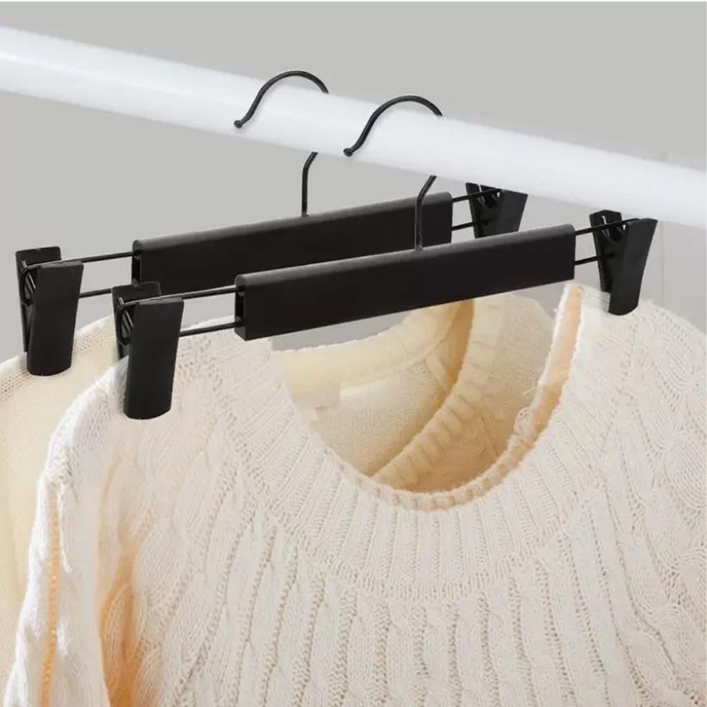 20 Percha Gancho Colgador Pantalone Falda Plástico Con Pinza