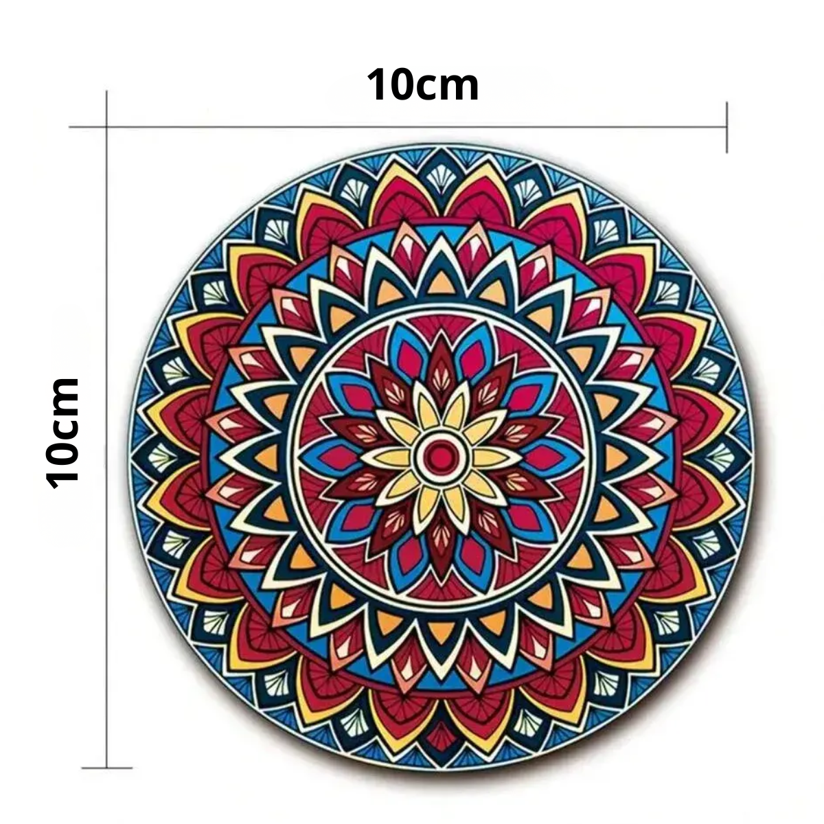 Set 8 Posavasos Madera Deseño Mandala Antideslizante