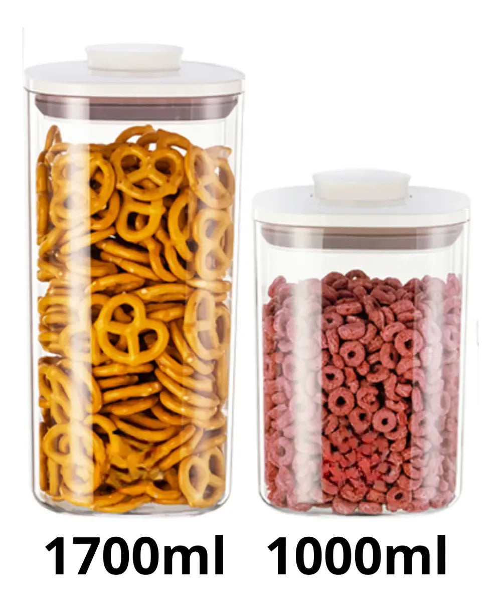 2 Contenedor Hermética Al Vacío 1700ml1000m Frasco