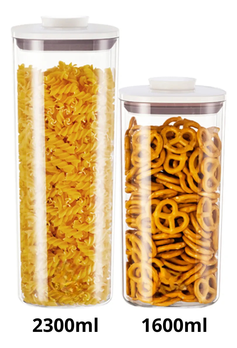 2 Contenedor Hermética Al Vacío 2300ml 1600ml Frasco