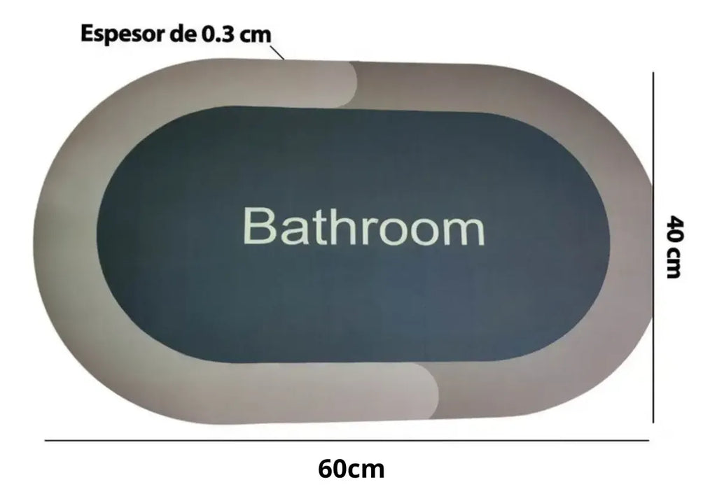 Alfombra De Baño Absorbente Secado Rapido 60x40cm