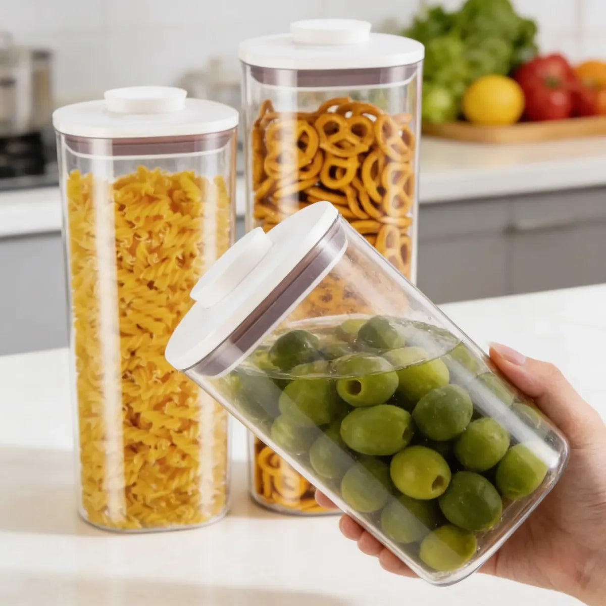 2 Contenedor Hermética Al Vacío 2300ml 1600ml Frasco