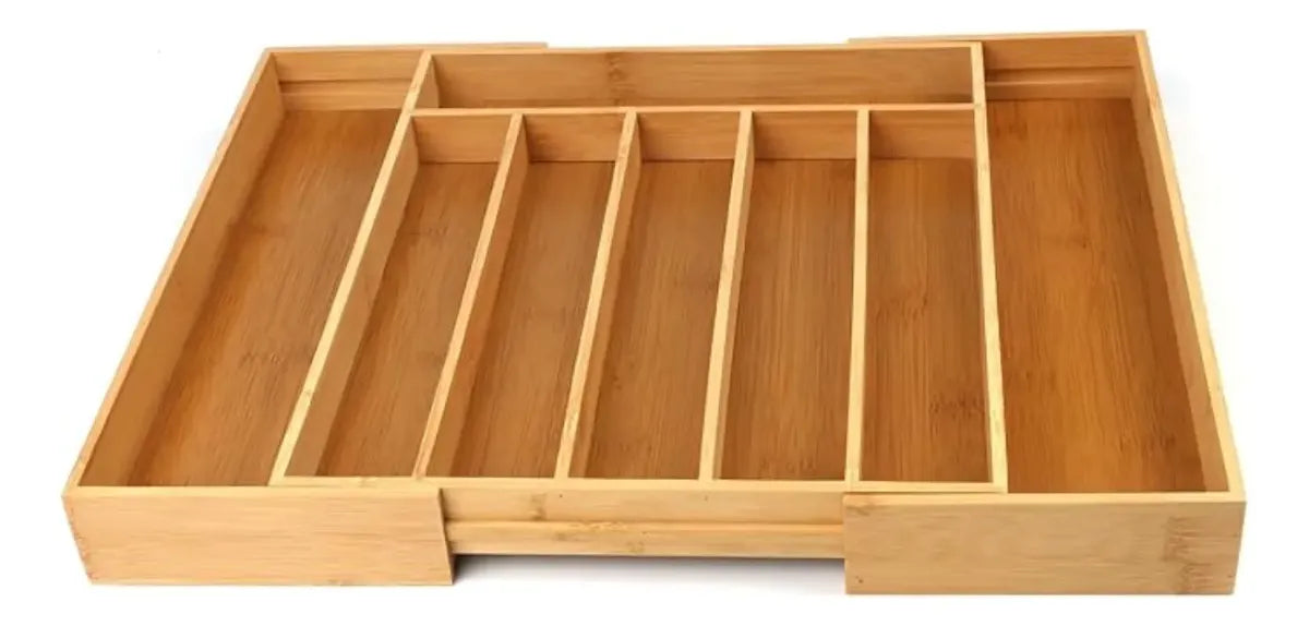 Organizador Cubierto Para Cajon Bambu Extensible 8 Division