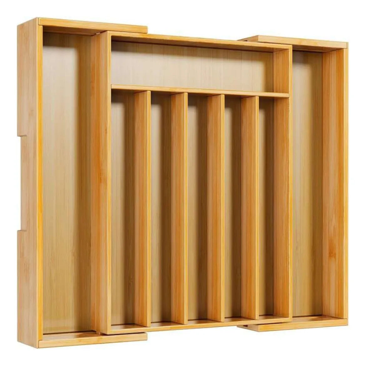 Organizador Cubierto Para Cajon Bambu Extensible 8 Division