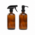 Atomizador Y Dispensador Jabon Botella Vidrio Ambar 500ml