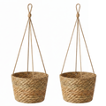 Pack 2 Porta Maceta Cesta De Yute Colgante Cuerda