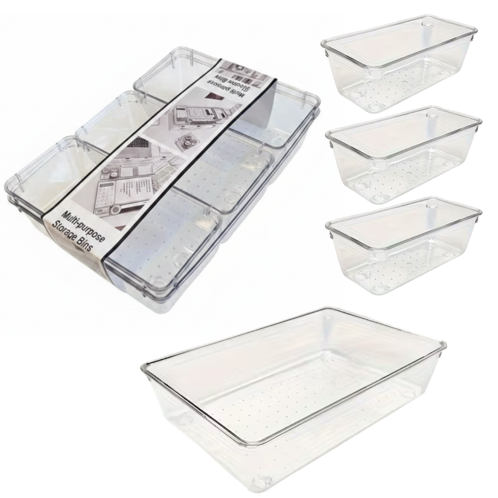 Set 4 Cajas Organizadora Cajon Closet Acrilico Maquillaje