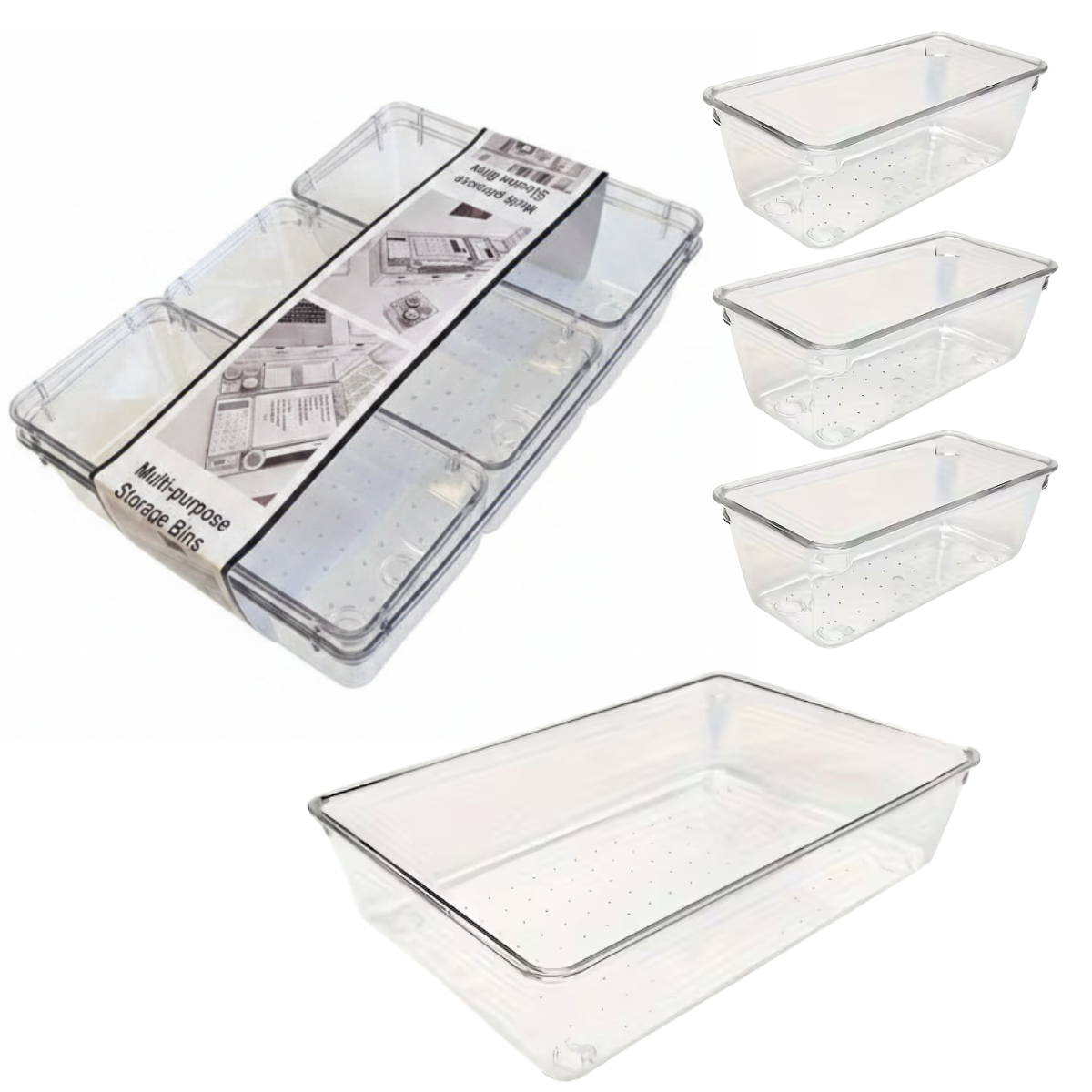 Set 4 Cajas Organizadora Cajon Closet Acrilico Maquillaje