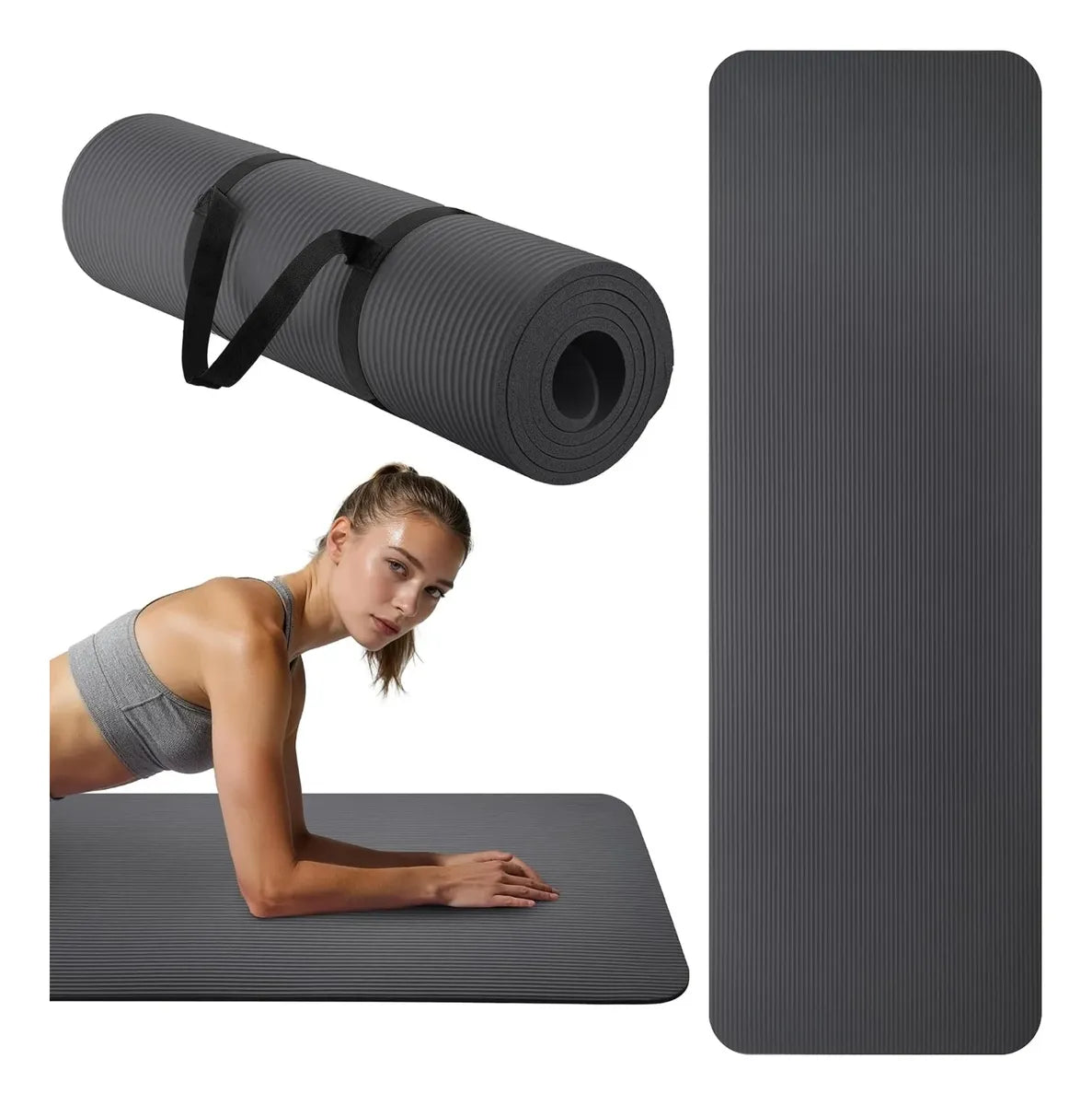Colchoneta Mat Yoga Nbr Fitness Yoga Deporte 10mm Con Correa